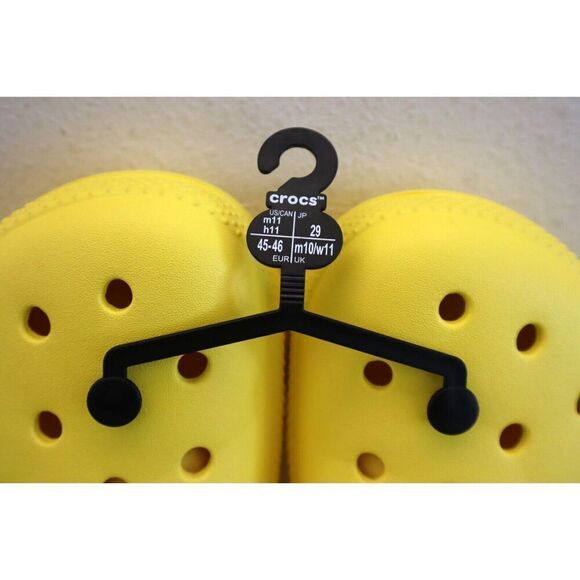 Crocs 203591-7A9 Unisex Sz Men's 11 Women's 13 Lemon Yellow Classic Lined Clogs - Picture 6 of 11